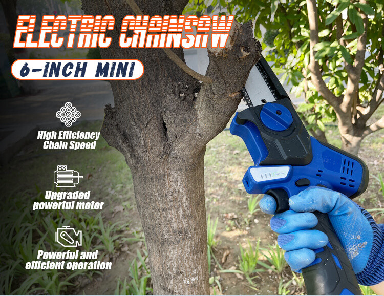 6'' Small Handheld Pruning Chain Saw Electric Cordless Chainsaw Gardening