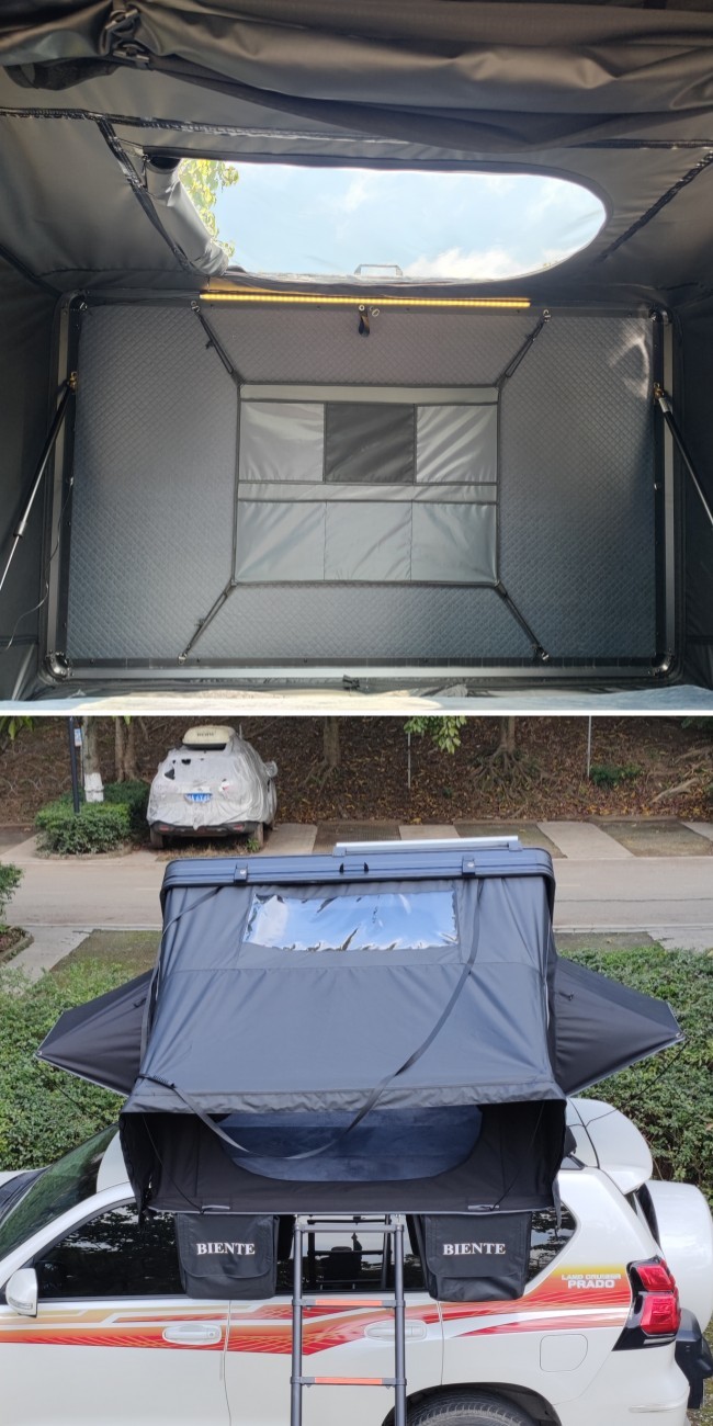 4 Person Pickup Canopy Aluminum Hard Shell Car Roof Top Tent For Camping