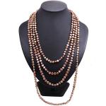 Chocolate 7-8mm Freshwater Cultured Baroque Shape Pearls Necklace 100 Inches
