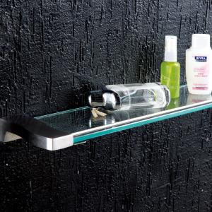 Quality SUS304 Stainless Steel Bathroom Rack OEM Tempered Glass Shower Shelves wholesale