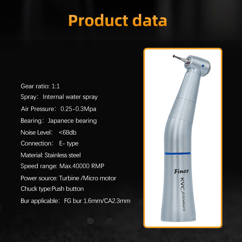 Low Speed Inner Spray Contra Angle Handpiece Push Button E - Type Handpiece