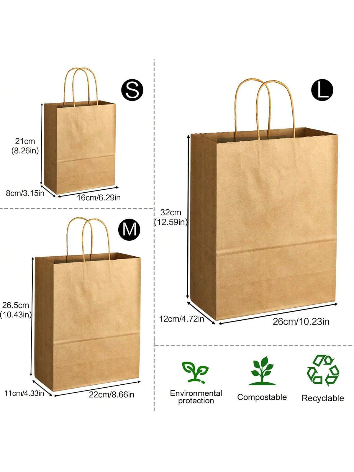 Eco Friendly Brown Paper Gift Bag With Self Adhesive Closure