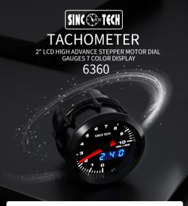 Quality 636 Sensor 2 Inch Digital Tachometer Gauge 1000rpm For 12V Vehicle wholesale