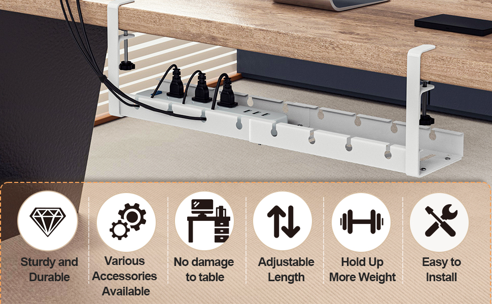 ISO ROHS Certified Retractable Power Strip Cord Holder for Wire Management