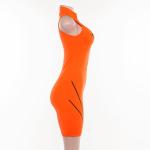 Sexy Sleeveless Bodycon Jumpsuit Turtleneck Zipper Fly Letter Print