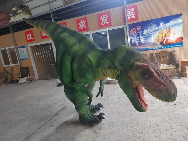 Adult Dinosaur Costume Walking Dinosaur Film Props Shows Green T-Rex