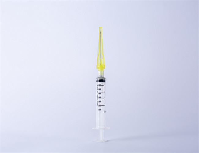 Sterile Medical Disposable Safety Syringe With Safety Needle 16G-30G FDA51K