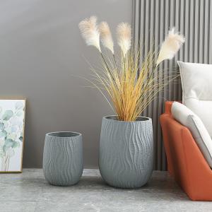 Quality Long Lasting Frost Resistant Fiber Clay Planters Easy Cleaning wholesale