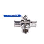 Sanitary Stainless Steel 304 316 316L Tri Clamp 3-Way Sanitary Ball Valve Type T