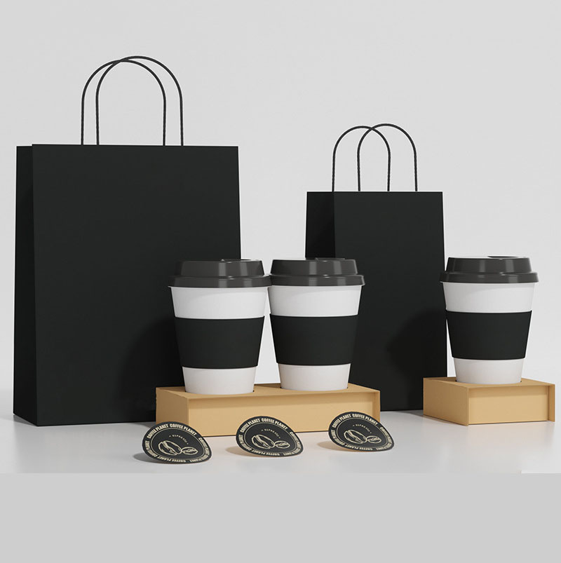 Food Delivery Packaging Kraft Paper Bag with Your Own Logo and Hand Length Handle