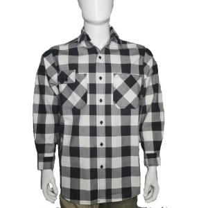 Quality Yarn Dyed Twill FR Long Sleeve Button Down Shirts HRC2 Level 7.5oz wholesale