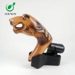 Carving Cat Wooden Umbrella Handle No Burrs SGS Certificated