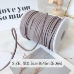 3mm Suede Leather Velvet Ribbon ISO9001 Blue Velvet Ribbon Wired