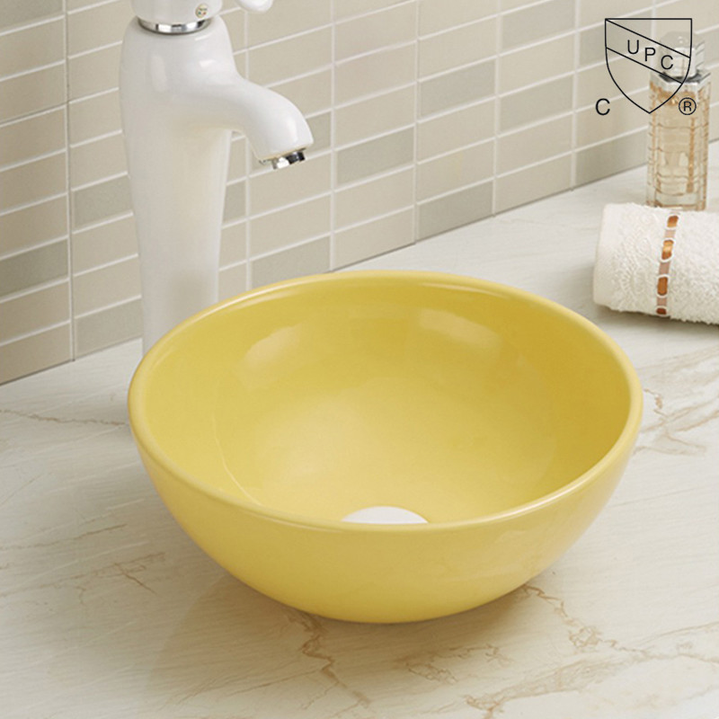 Painted Matt Color Vanity Bathroom Top Mount Basin Laboratory Round Ceramic Sink