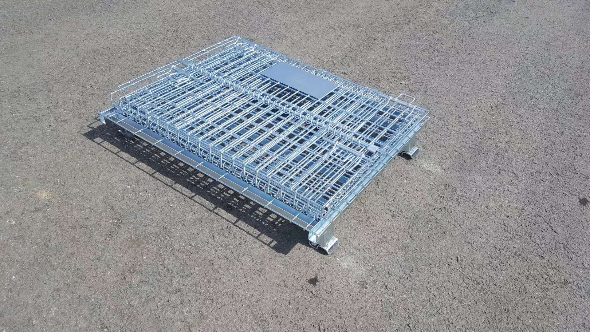 Wire Mesh Container Folding Stackable Wire Mesh Metal Storage Stacking Container