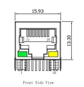 A70-114-331N126 RJ45 Connector 1000 Base-T Ethernet With PoE+ LPJG0926-8HENL