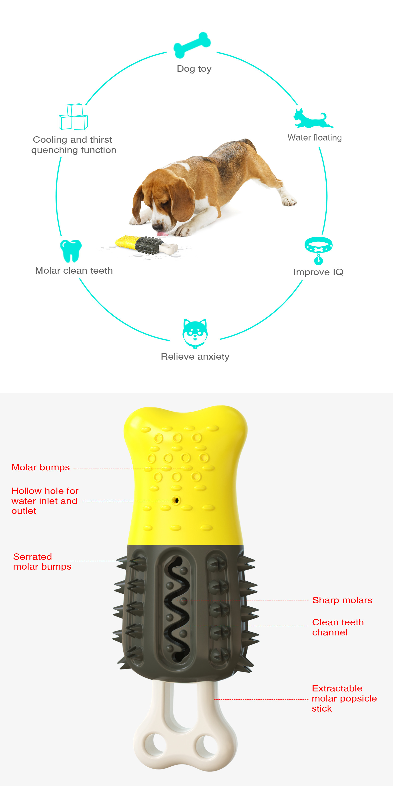 Popsicle Shaped Puppy Chewing Toys OEM ODM For Pet Biting
