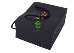 Black Matt Laminated Paper Bags , Twisted Handle Printed Paper Shopping Bags