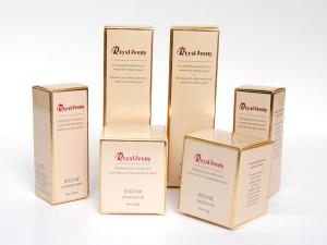 Quality Customized Size Design Gold Color Hot Stamping Carton Box Printing for Cosmetic Packaging wholesale