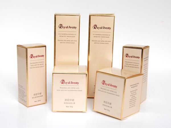 Customized Size Design Gold Color Hot Stamping Carton Box Printing for Cosmetic