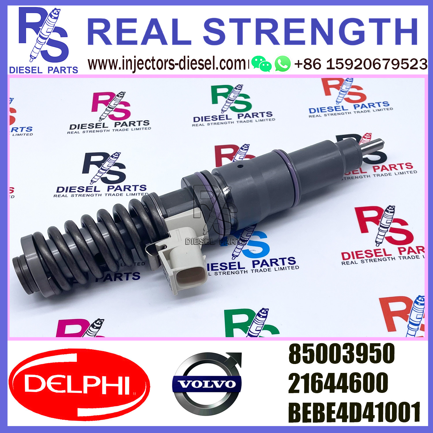 DELPHI 4pin 85003950 21644600 Diesel pump Injector 85003950 21644600 BEBE4D41001 E3.18 for V-O-L-V RVI MD9 3503 EURO 4