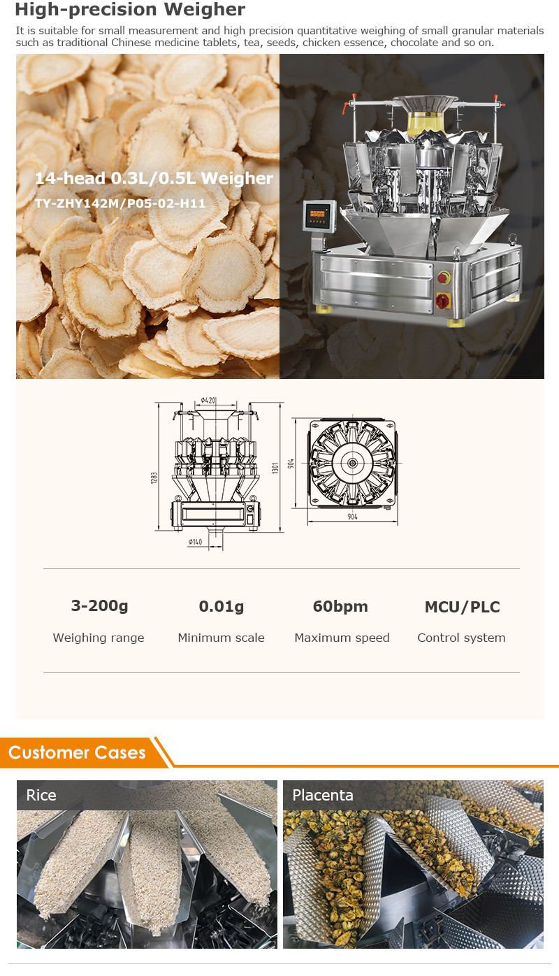 High Quality And High-Precision Fruit Combination Weighing Orange Multi Head Weigher Series