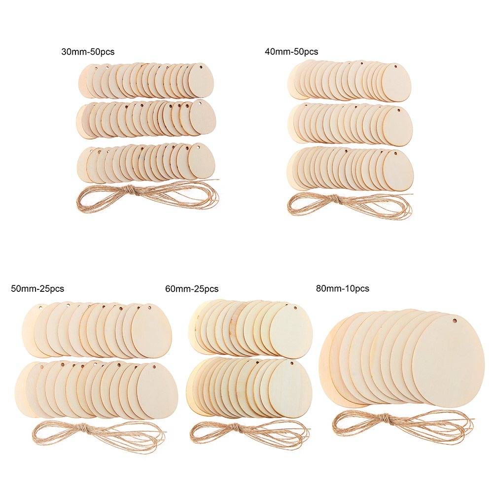 Chips Hanging 60mm Unfinished Wood Crafts Blank Wooden Blocks