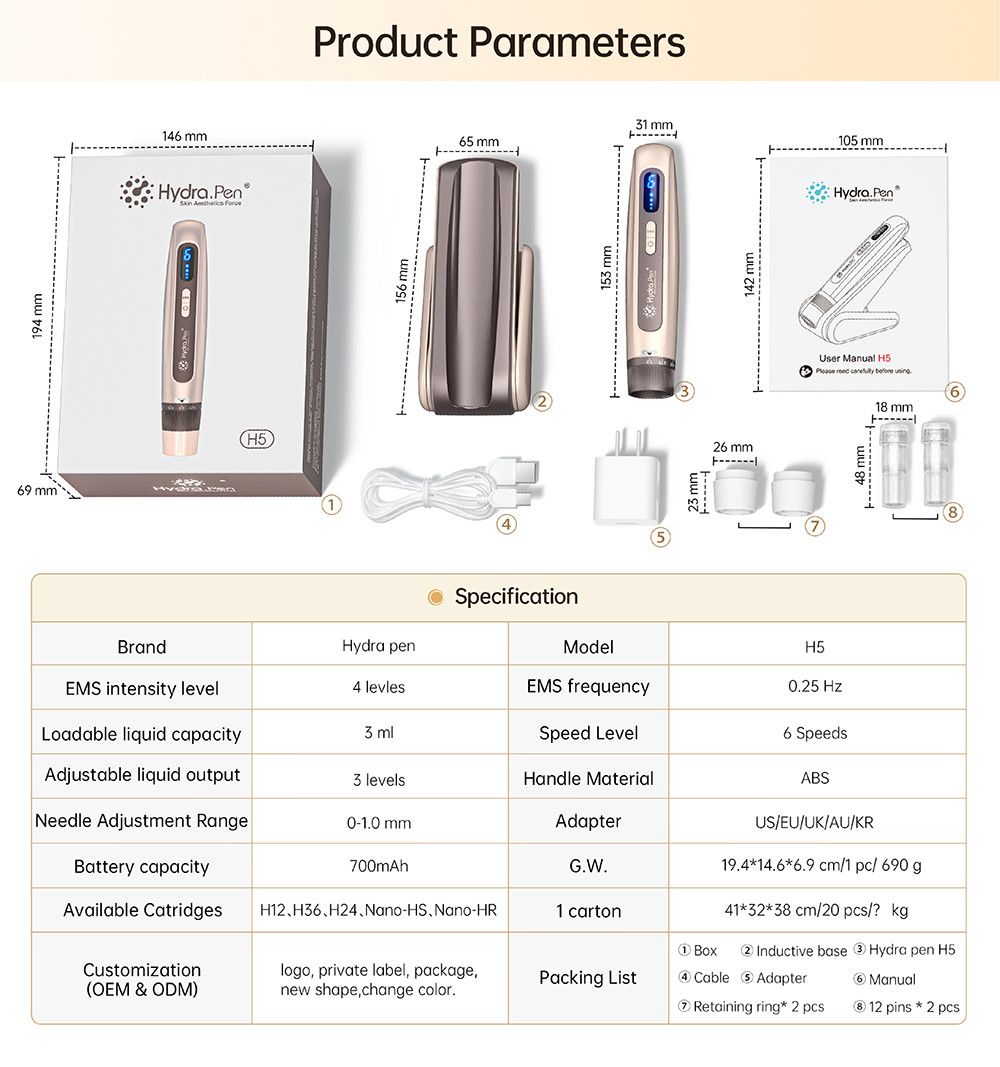 12 Needles Electric Microneedle Machine 50Hz-60Hz With 6 Gear Adjustable