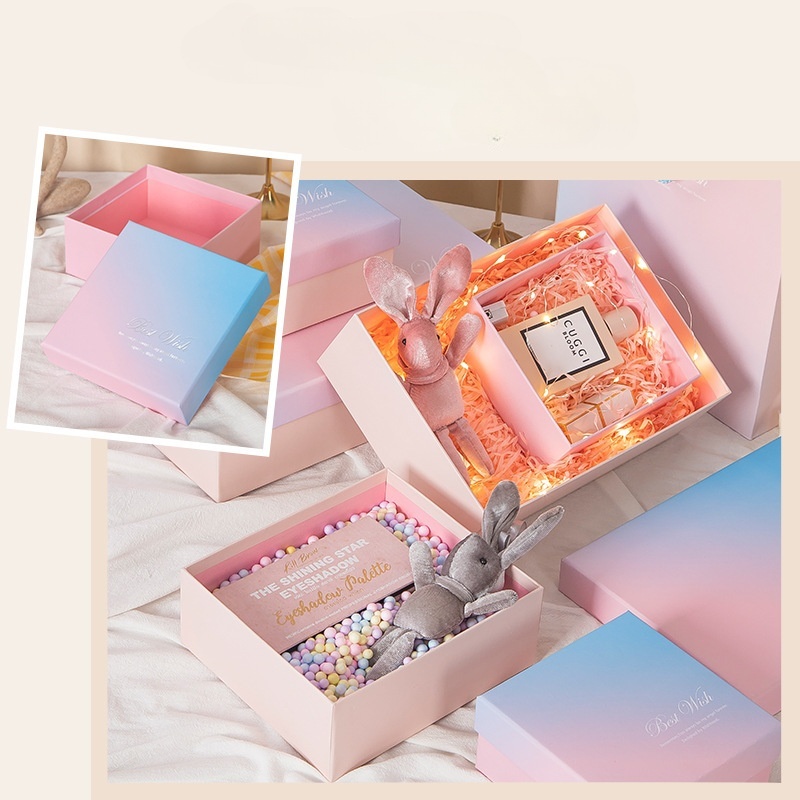 Colorful Custom Logo Cosmetic Makeup Perfume Packaging Square Kraft Paper Gift Box
