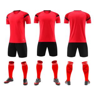 Quality Customization Plain Red Soccer Jersey Plain Full Set Soccer Uniforms wholesale