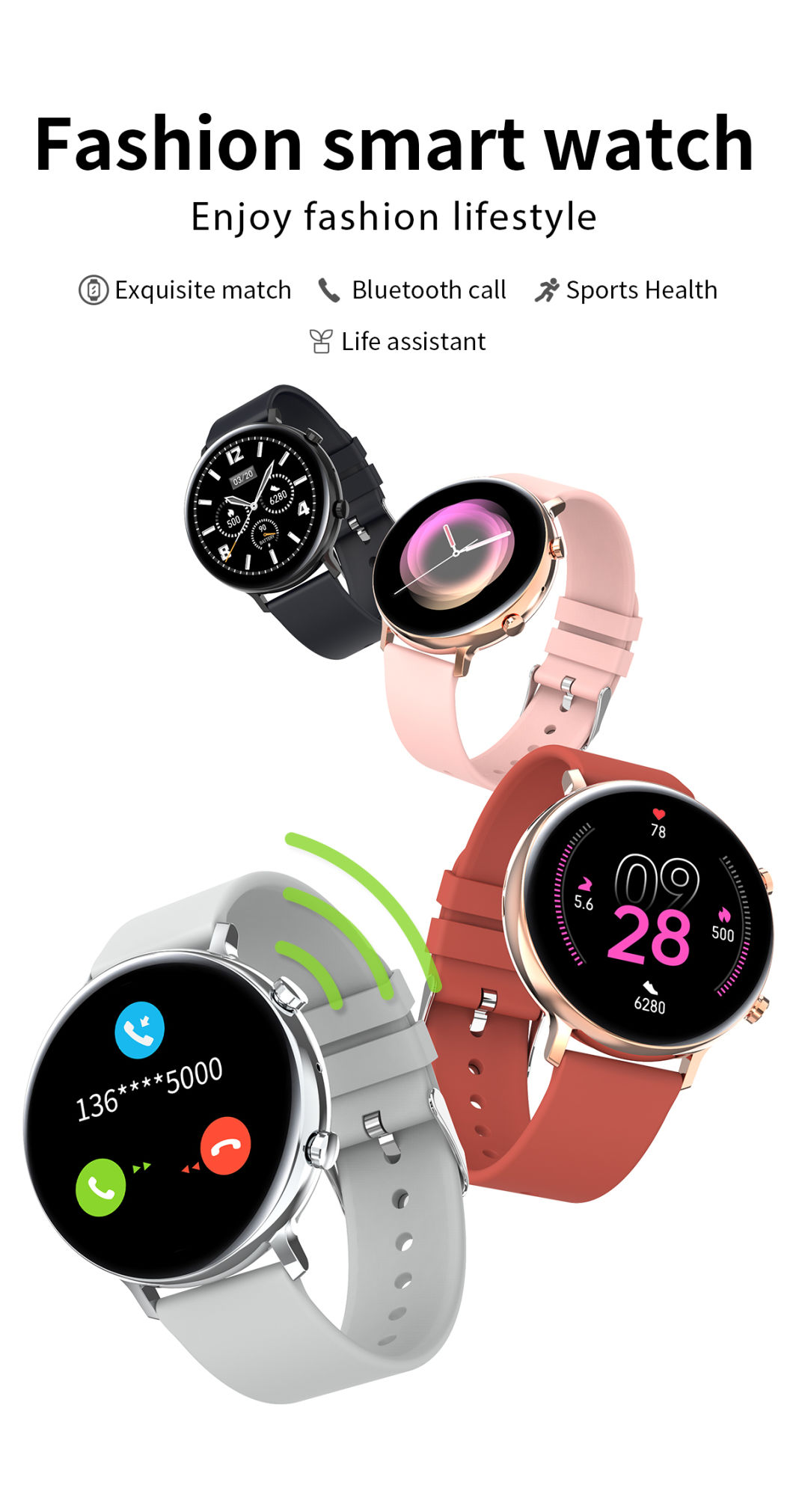 Remote Control Full Touch Screen Electronic Black Watch Gw53 Zinc Alloy Middle Frame Smartwatch for NFC