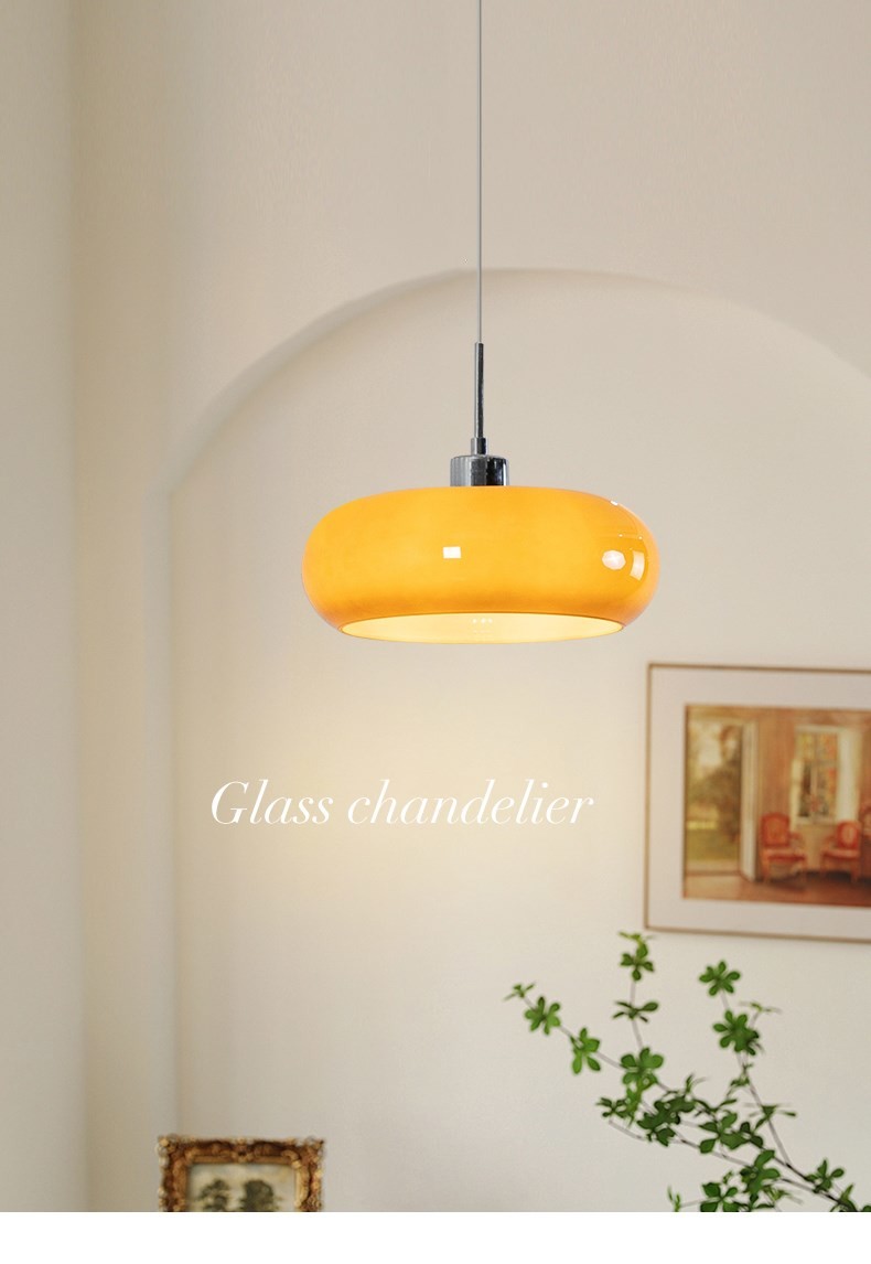 Bauhaus Pendant Light Retro Dining Room Hanging Light Cream Custard Tart Light(WH-AP-556)