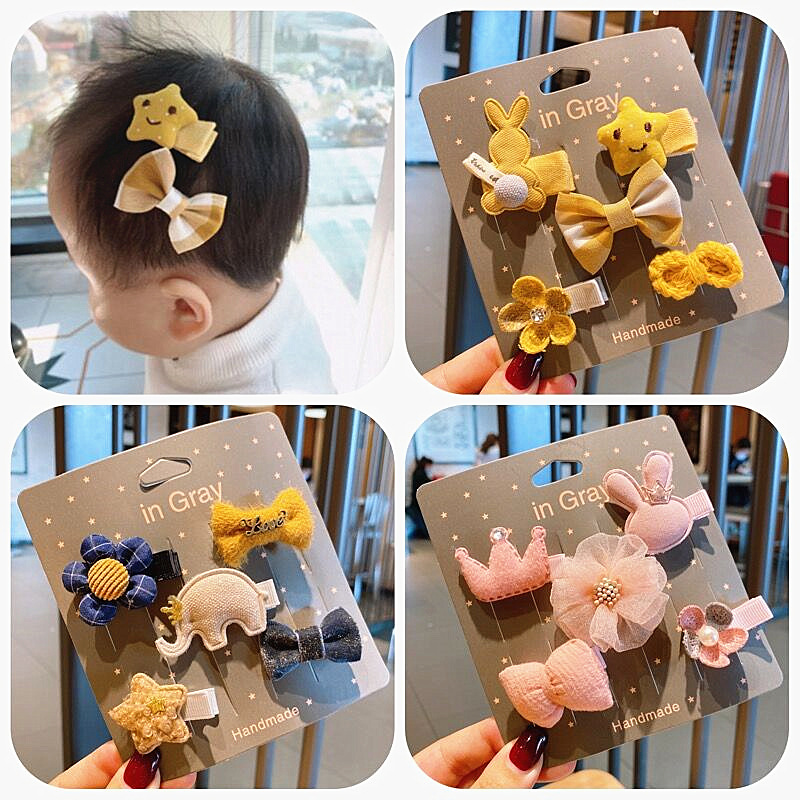 Baby Hairpin Infant Korea Cute Little Virgin Baby Headdress Princess Bow Side Clip Children Hair Accessories