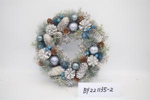 Quality Wholesale Artificial Christmas Door Decoration Supplies Nature Pine Cone Large Christmas Wreath Garland Decor wholesale
