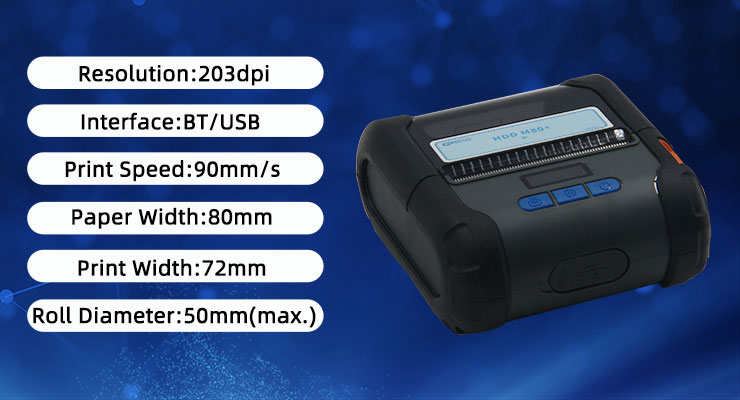 Portable Printer with USB Bluetooth Interface and 0.96 Inch OLED Display Private Mold