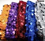 2023 Sequins Embroidery African Lace Fabric Bridal Hand Cut for wedding dress