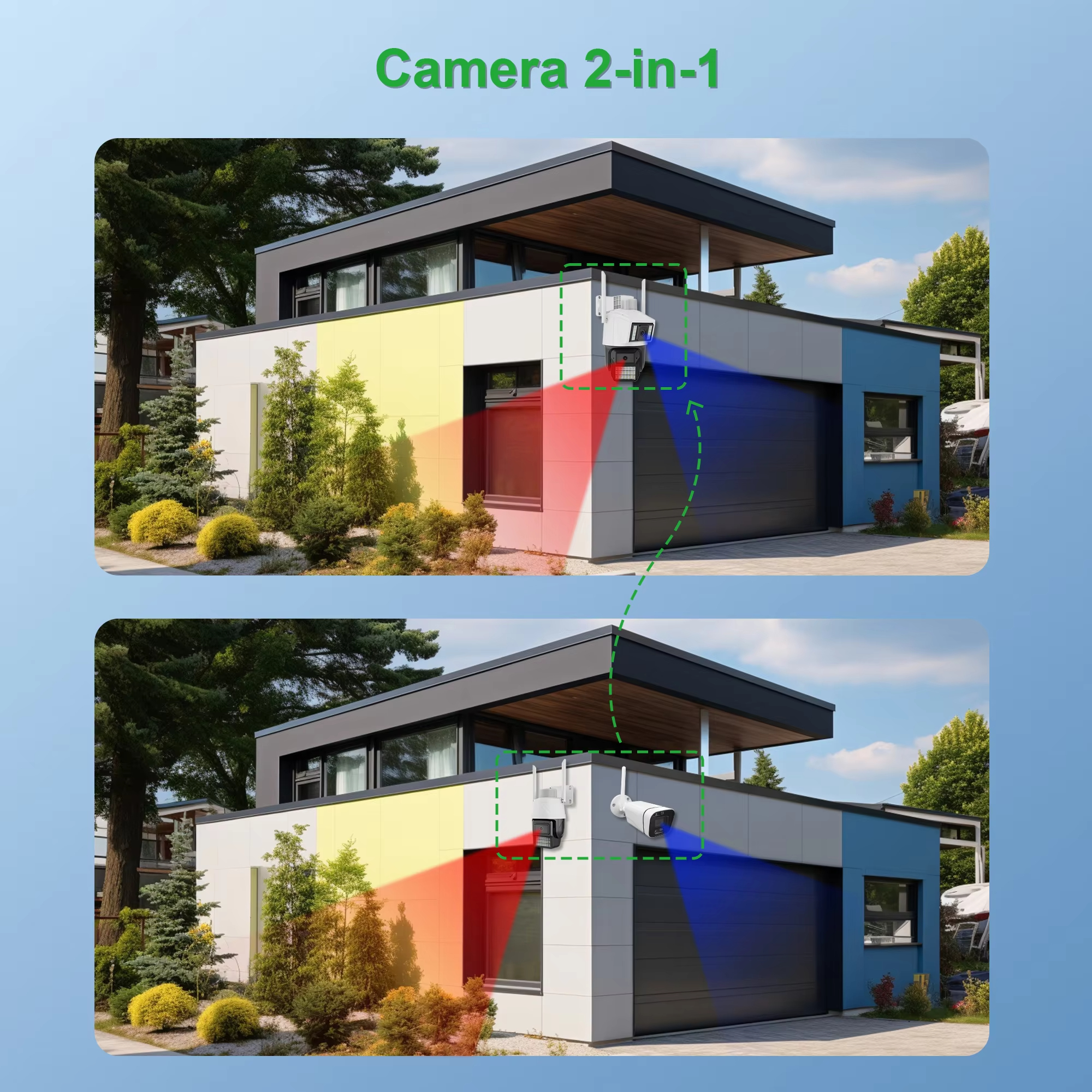 4mp Dual Lens Smart Wireless Camera CCTV Human Tracking Dual Light Night Vision Two Way Audio WIFI Securirty Camera