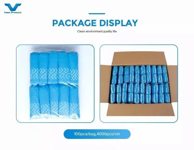 Industrial OEM Disposable PP Durable Elastic Green Shoe Cover