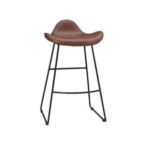 Quality Leather Kitchen Industrial Bar Stools / Iron Base Industrial Bar Chairs wholesale