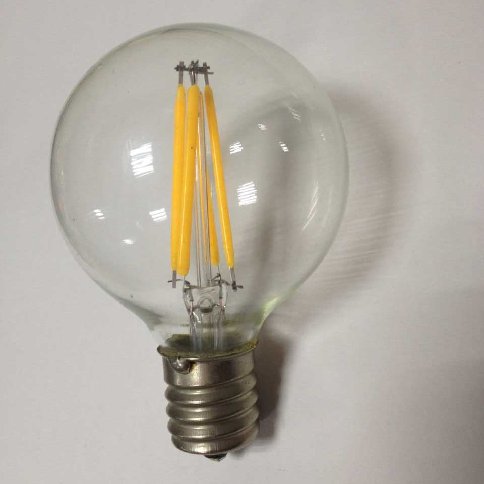 ETL UL cUL dimmable 1W 2W 4W G16/50 globe LED filament lamp factory