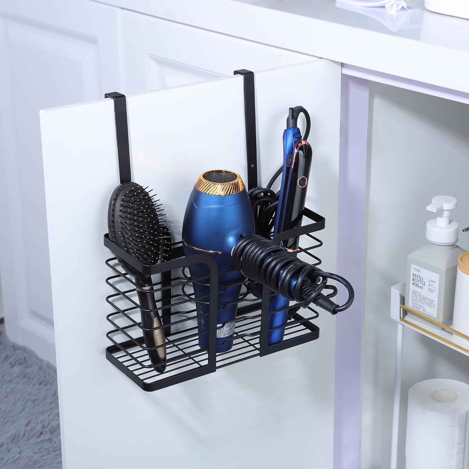 Maximize Space with this Wall Mounted Blow Dryer Organizer 6.89 x 4.92 x 10.94 inches