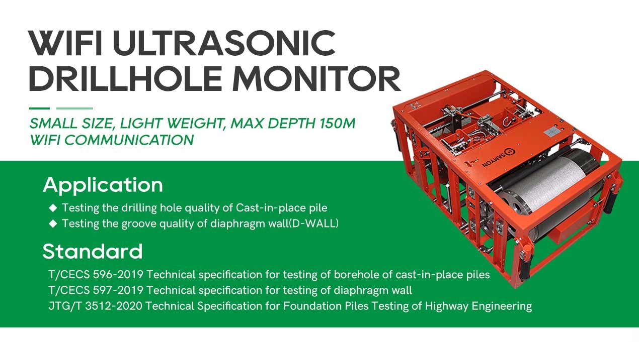 Ultrasonic Pile Testing Equipment Drill Hole Monitor 100 M Depth