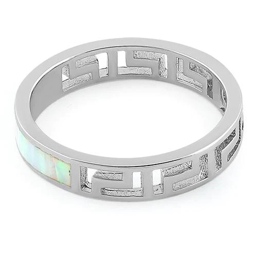 925 With Sterling Silver High Quality Blue Opal Greek White Lab Opal Engagenent Ring For Girls