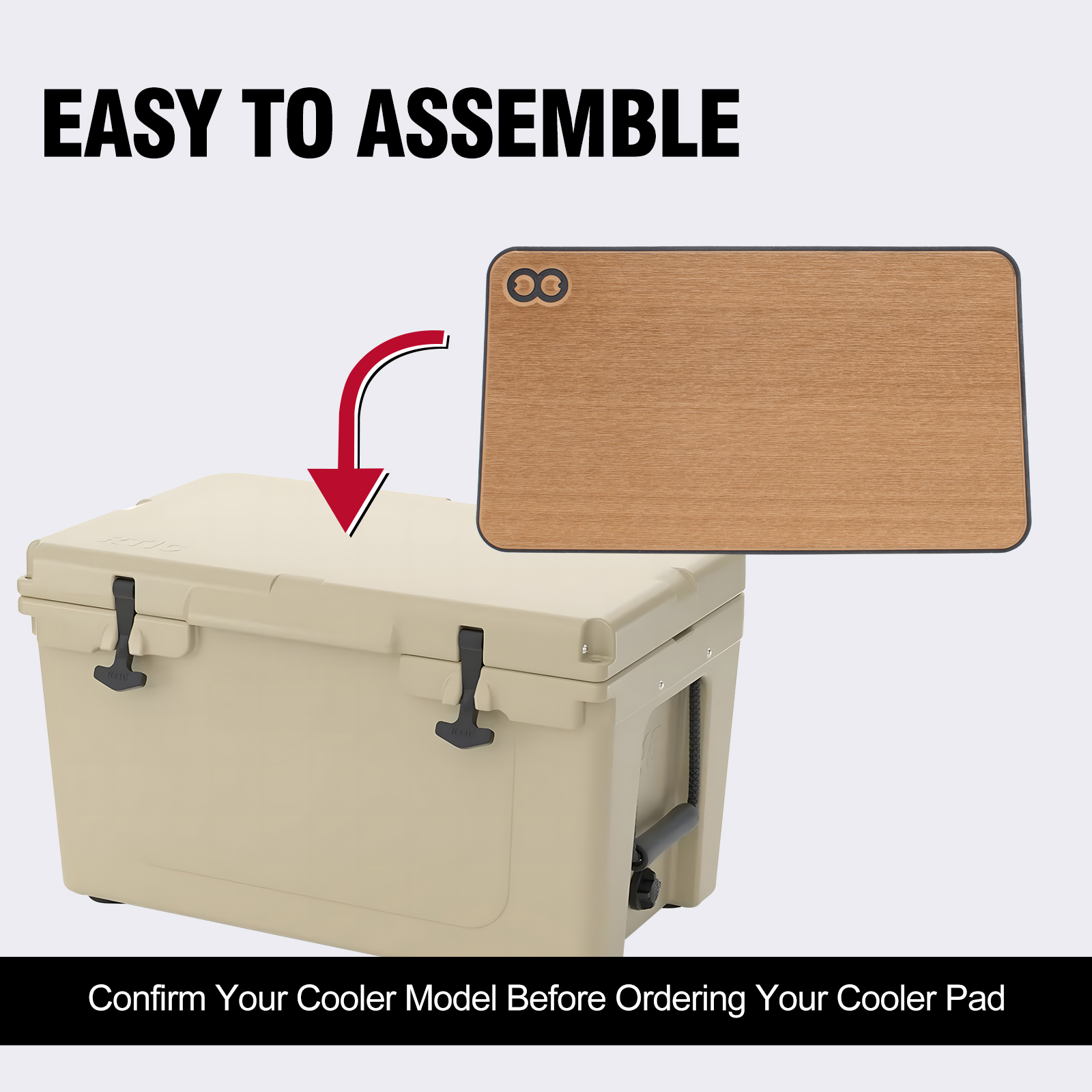 24 inch Adhesive Teak Soft Foam EVA Mat for RTIC 45 Cooler Pad Multifunctional Design