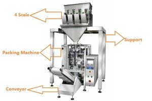 Quality 1KG Sugar / 1KG Rice Grain Packing Machine With 4 Linear Weigher wholesale