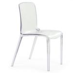 transparent polycarbonate chair/ LeisureMod Laos Clear Modern Dining Chair