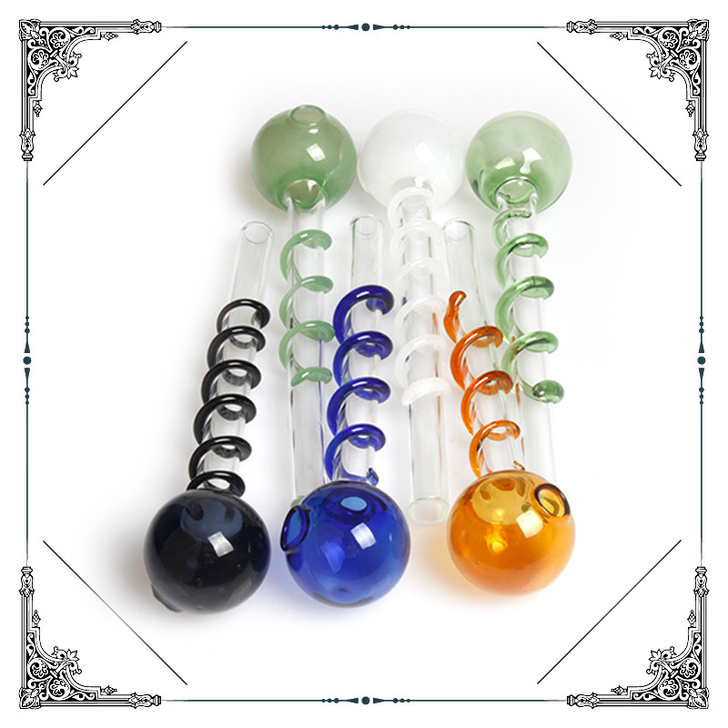 Orange Pyrex Glass Oil Burner Mini Bong Oil Burning Pipe 5.5 Inches