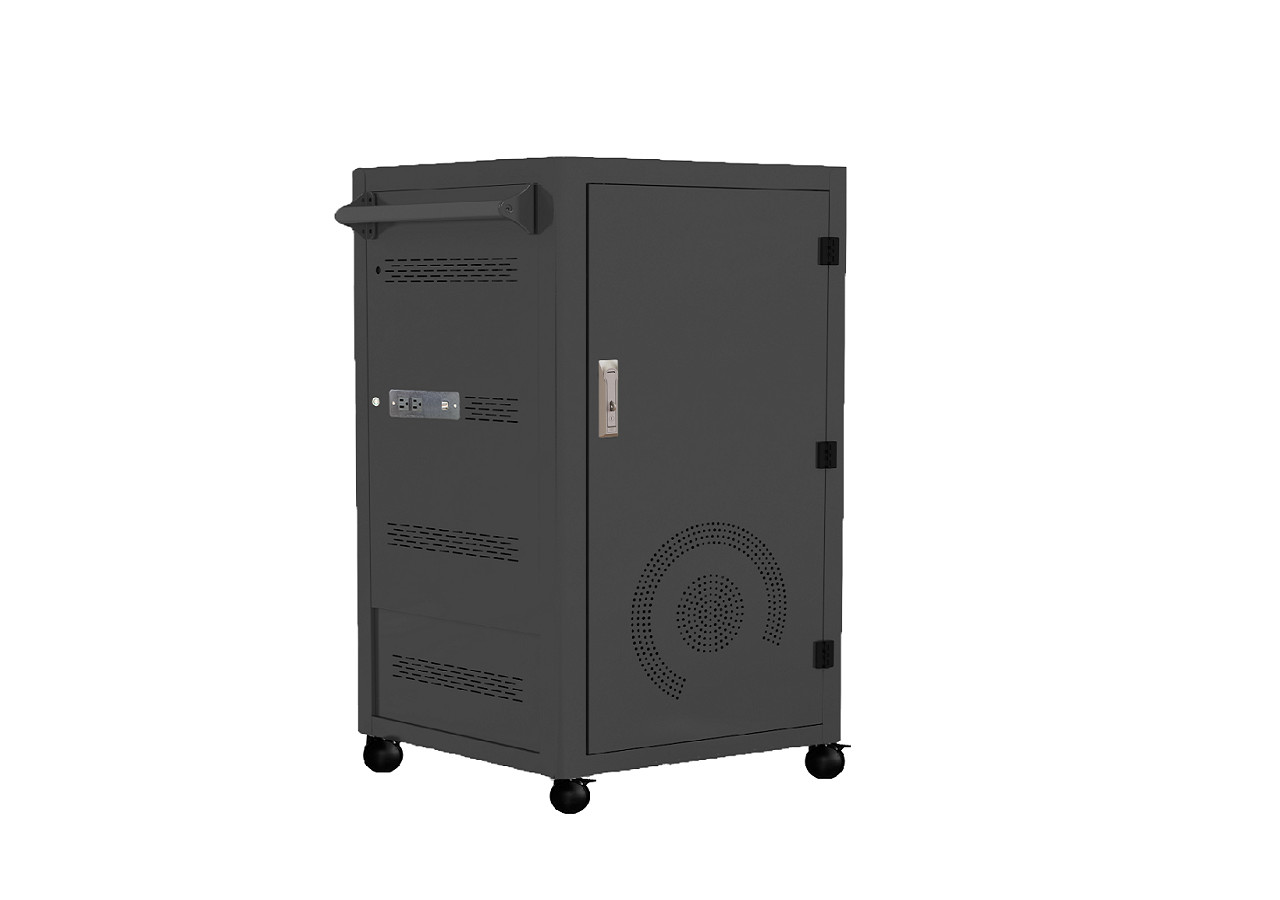 Charging Cart AC Charging DC Charging And USB Type A Type C Vault Storage IPad Charging Cabinet With Wheels Pushing Cart For Classroom