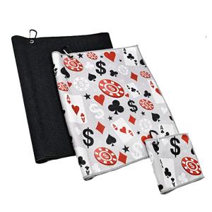 Quality Square Shape Microfiber Embroidered Golf Towels With Clip wholesale