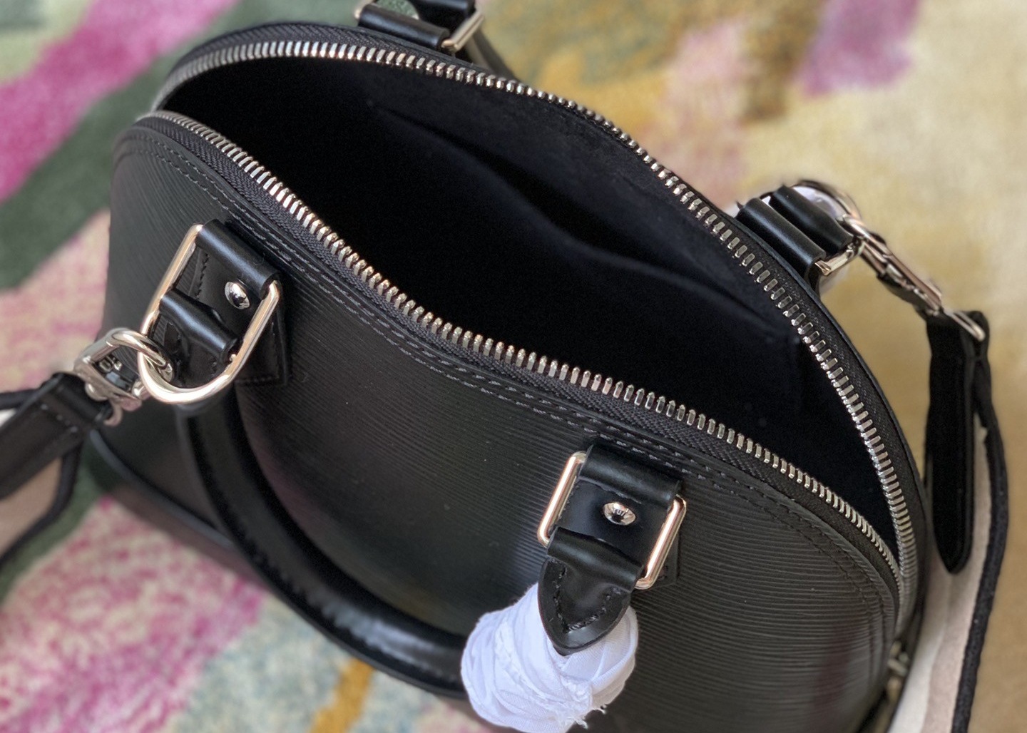 M57540 Water Ripple Alma BB Genunie leather Shell Shape Handbag